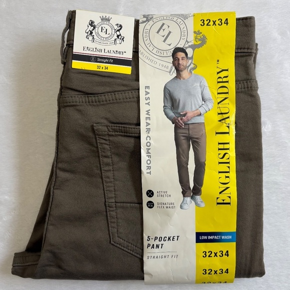 English Laundry 32x34 Men's Pants, Straight Fit, Tan, NWT - Picture 6 of 16